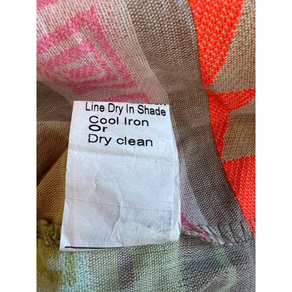 Anthropologie Luisa Perla Tiered Split Neck Bell Slevee Aztec Tribal Dress Small - Picture 5 of 16